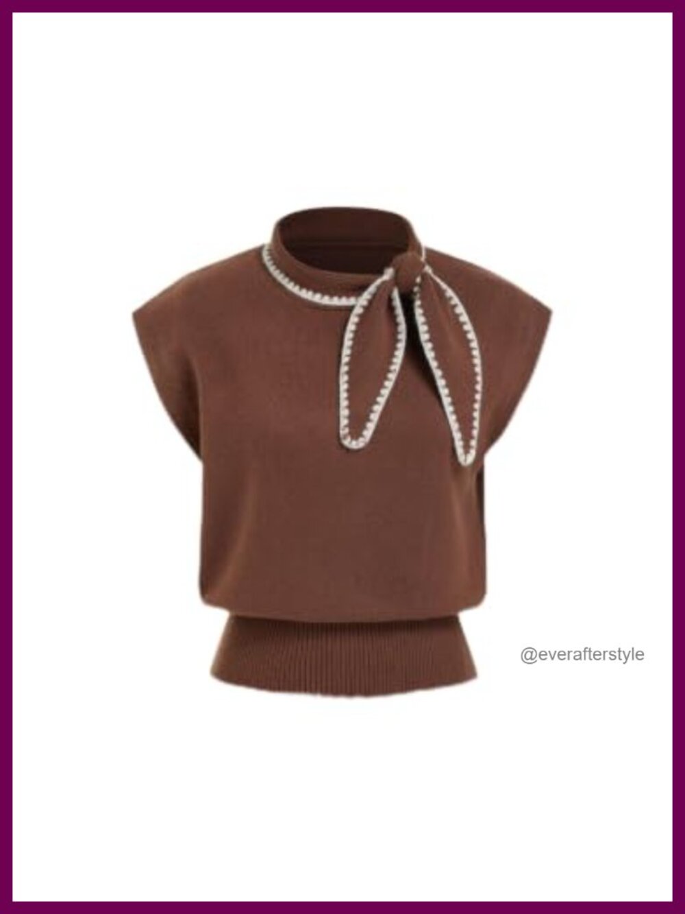 CIDER Cropped Knotted Neck Sleeveless Sweater Vest Tank